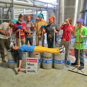 Nadia Vazirzadeh, at Golden Road Brewing, convinced the 7 brewers into dressing up like Snow White's 7 Dwarves for Halloween.