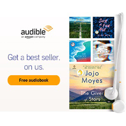 Graphical advertisement for Audible